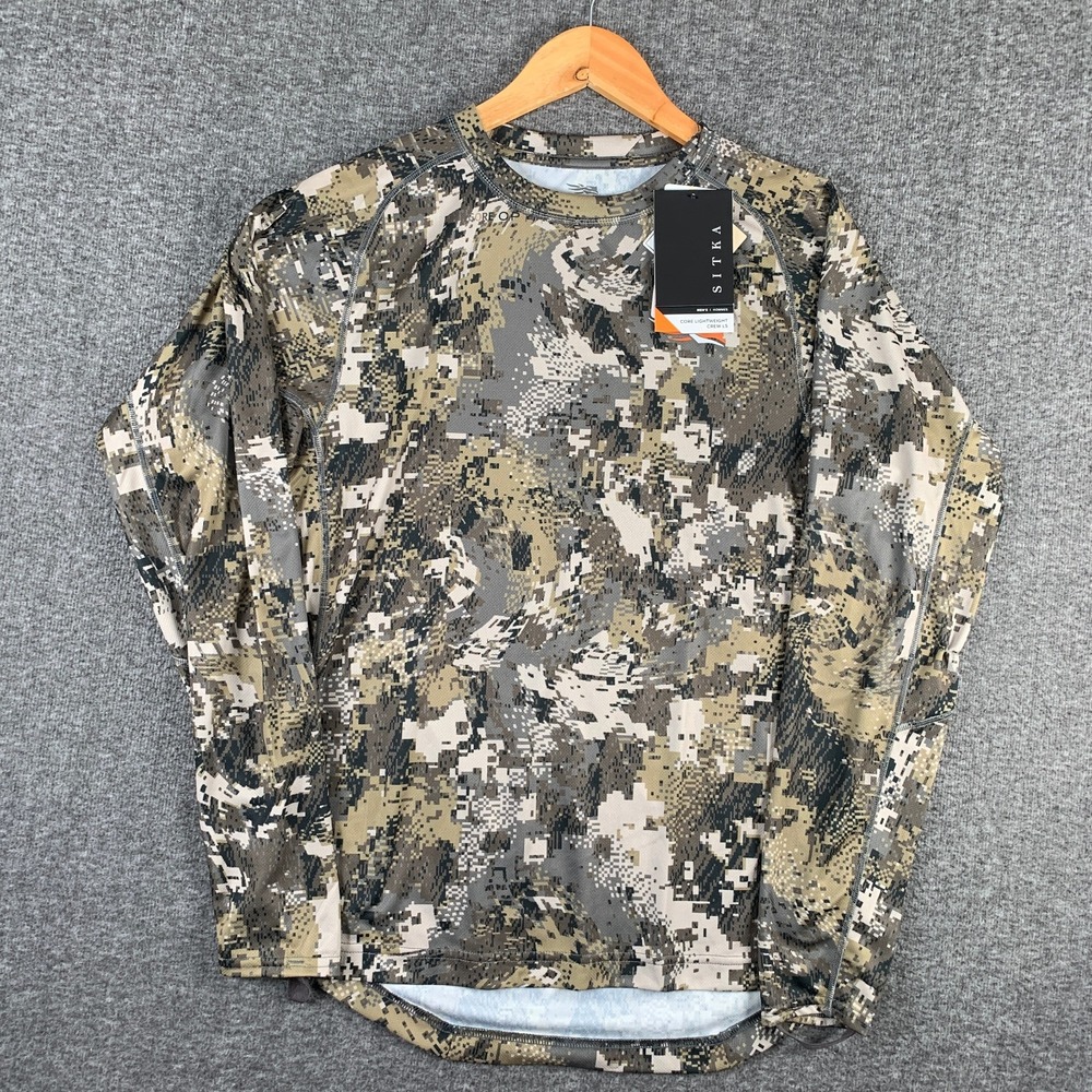Sitka Gear Shirt Men Medium Core Lightweight Crew LS Optifade Camo Hunting NEW